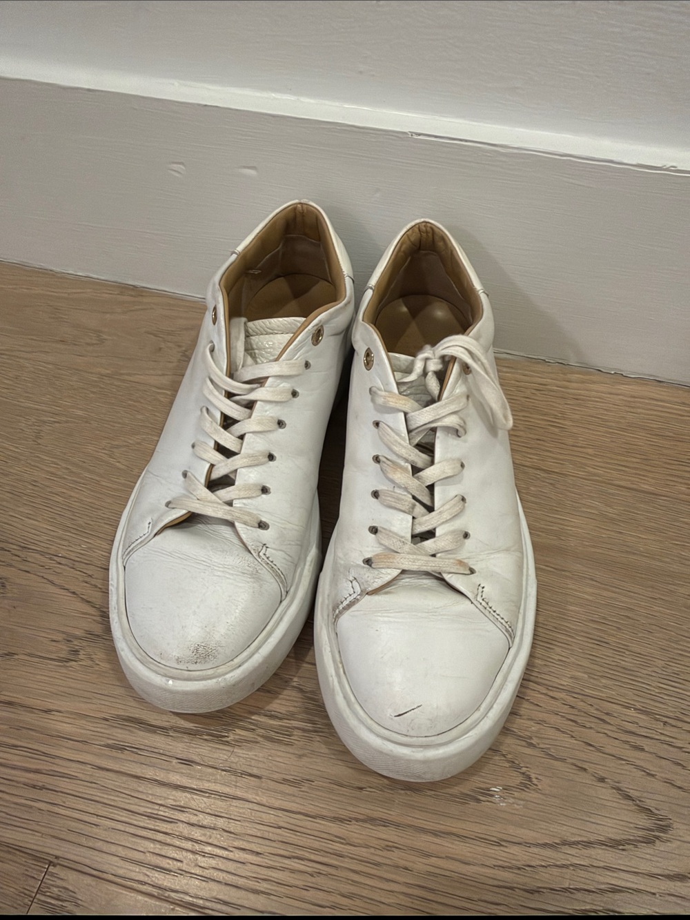 Women’s White Leather Low-Top Sneakers